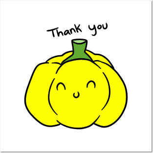 Thank You Yellow Bell Pepper Posters and Art